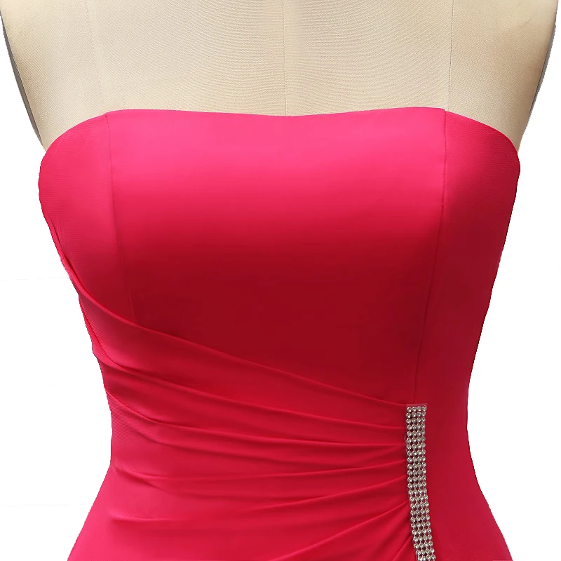 Реальные фотографии Новое поступление длинных вечерних платьев 2021 фуксия шифон