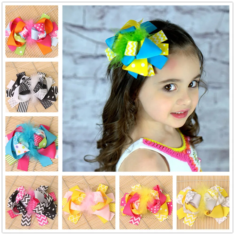 Заколки для волос 6 дюймов аксессуары из бутика заколки девочек с бантом ленты