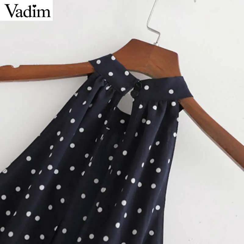 Vadim женские стильные комбинезоны с карманами в горошек на молнии сзади открытой