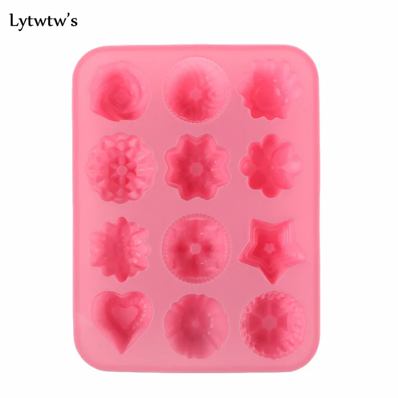 1 шт. силиконовая форма Lytwtw's для выпечки с 12 отверстиями|muffin cases|silicone moldcake silicone