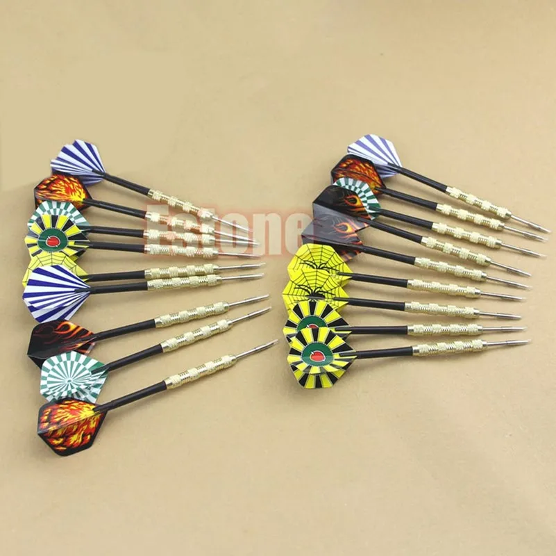 

OOTDTY 18 pcs (6 sets) Professional Steel Tip Darts Flight Steel Tip Dart Darts With Nice Flights