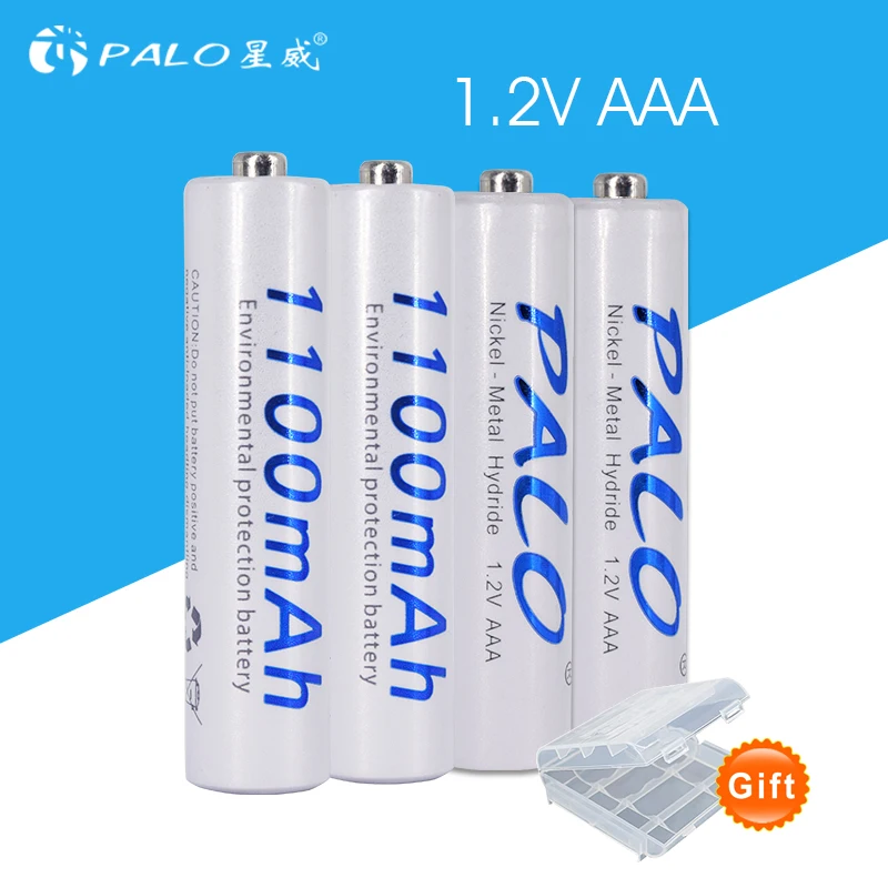 

Free shipping and Gift battery box,4 pcs 1100mAh 1.2v AAA rechargeable battery for camera MP3 mp4 microphoneplacement battery