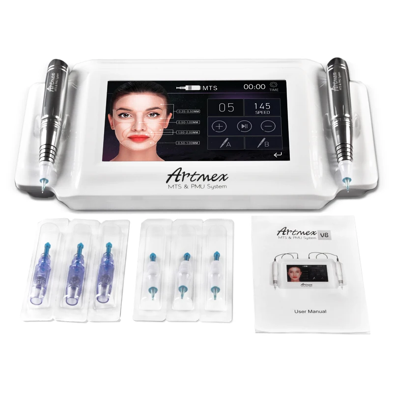 

Машинка для перманентного макияжа Artmex V8, цифровой тату-аппарат с сенсорным управлением, ротационная ручка для глаз, бровей, губ, система MTS, т...