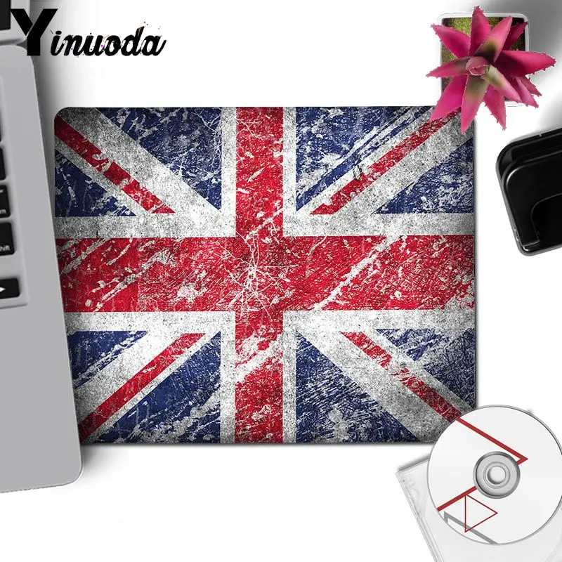 No Lock Edge20x25cm Yinuoda крутой британский флаг резиновый ПК компьютерный игровой коврик для мыши радиационный коврик для украшения рабочего стола Нескользящий Резиновый коврик Настольный коврик - Цвет: No Lock Edge20x25cm