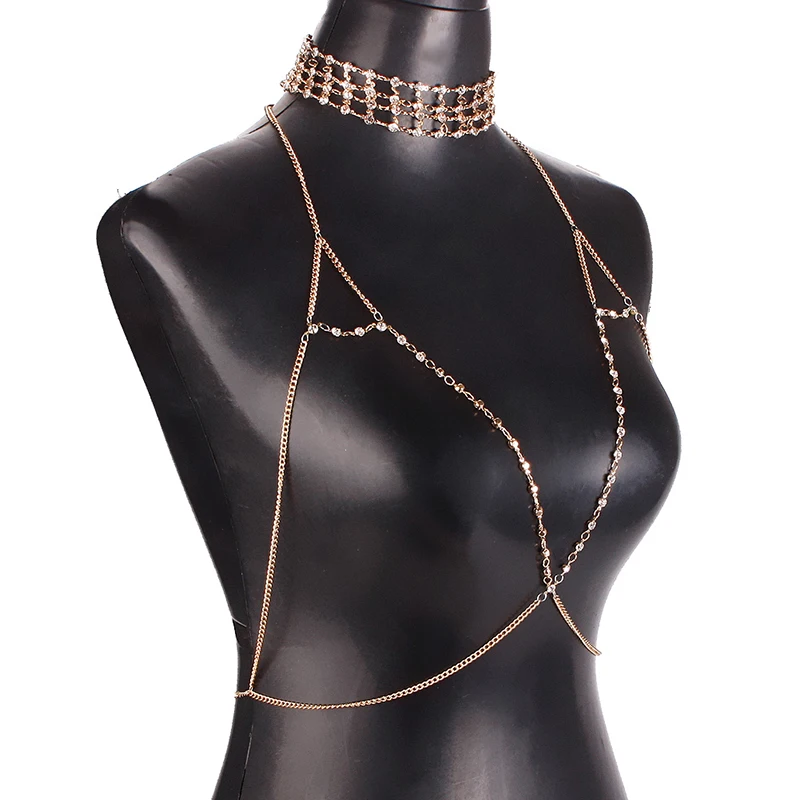 Золотой блестящий кристалл горный хрусталь колье ожерелье для женщин 2018 мода