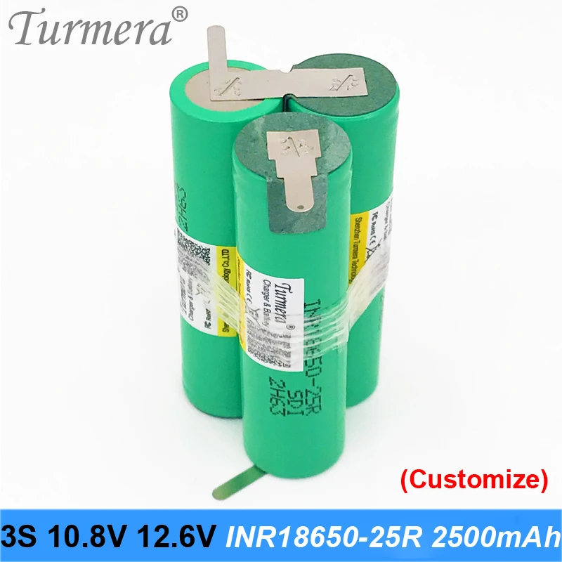 Батарейный блок Turmera 3s 18650 2500 мАч 25r 10 8 В 12 6 в 20 А|Перезаряжаемые батареи| |