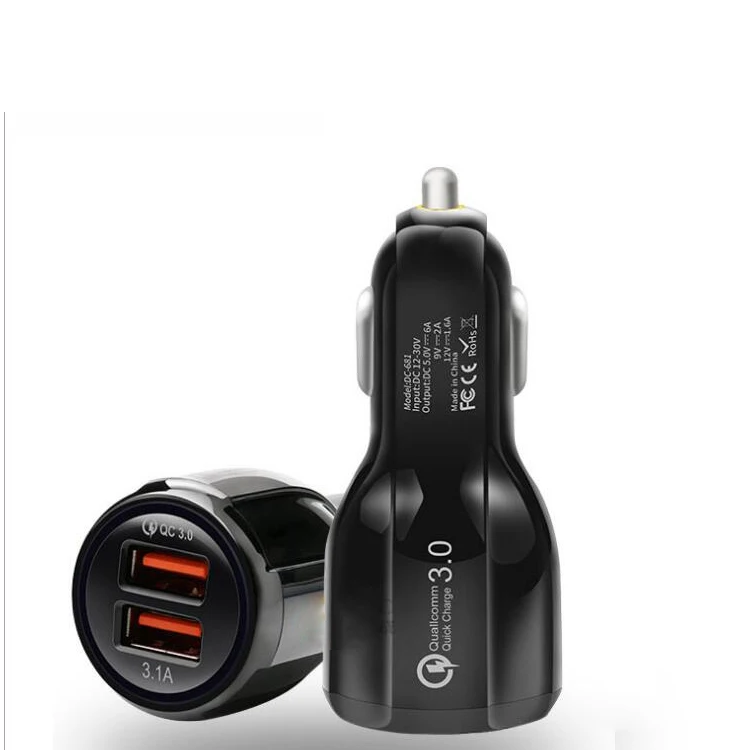 2 зарядных порта USB для автомобиля зарядное устройство 3.1A Quick Charge 3 0 Быстрая