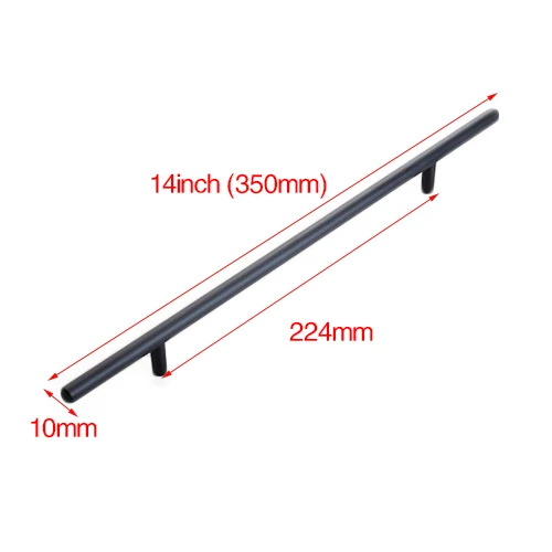 224mm - 14 inch KAK "~ 24" кухонная дверь Т-образная тяга прямые ручки для шкафа диаметр тяги 10 мм ручки из нержавеющей стали Мебельная фурнитура - Цвет: 224mm - 14 inch
