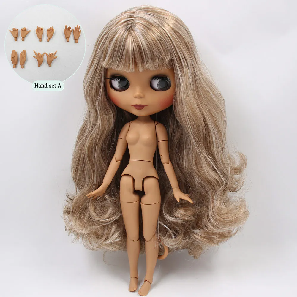 A doll and hand A ICY Nude Blyth кукла No. BL340/9158 коричневый микс серые волосы тело 1/6 bjd, пульлип, licca, jerryberry - Цвет: A doll and hand A