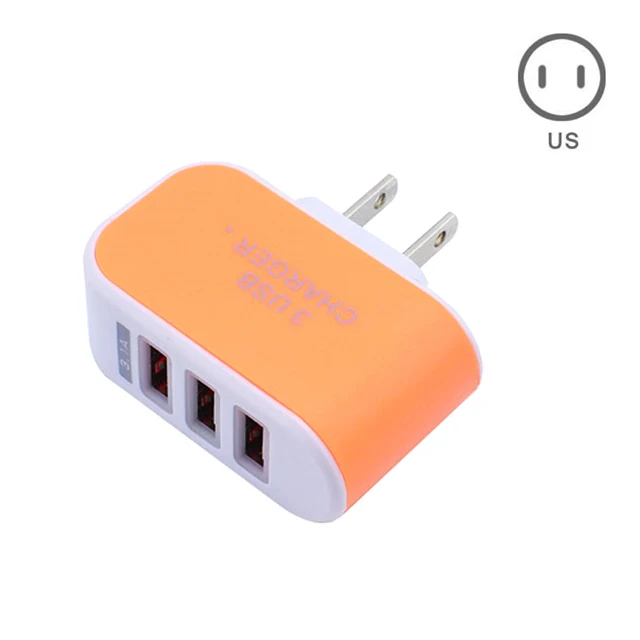 US-Orange Зарядное устройство EU/US с 3 портами USB зарядное устройство для путешествий AC зарядное устройство s адаптер для путешествий аксессуары - Цвет: US-Orange