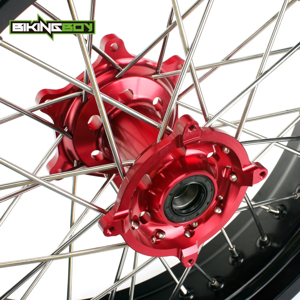 BIKINGBOY 17 &quotSupermoto полный комплект переднее заднее колесо обод ступица для HONDA CR 125 250