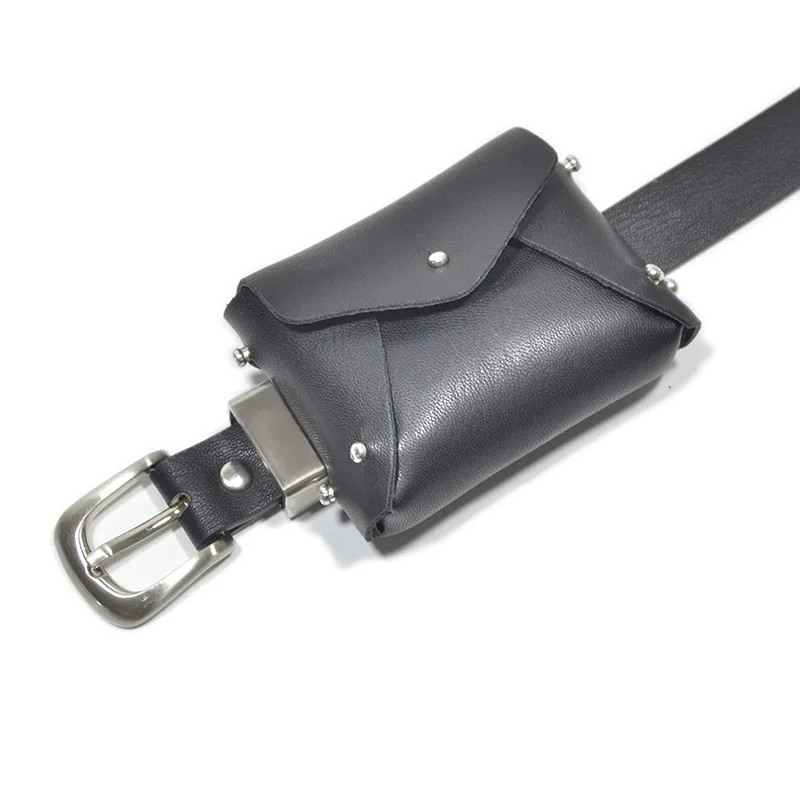 Women New Fashion Wild Punk Rivet bag Belt Personality Small Pockets Key Bag Mini Sweet Bag Waistband Belts Bg-606