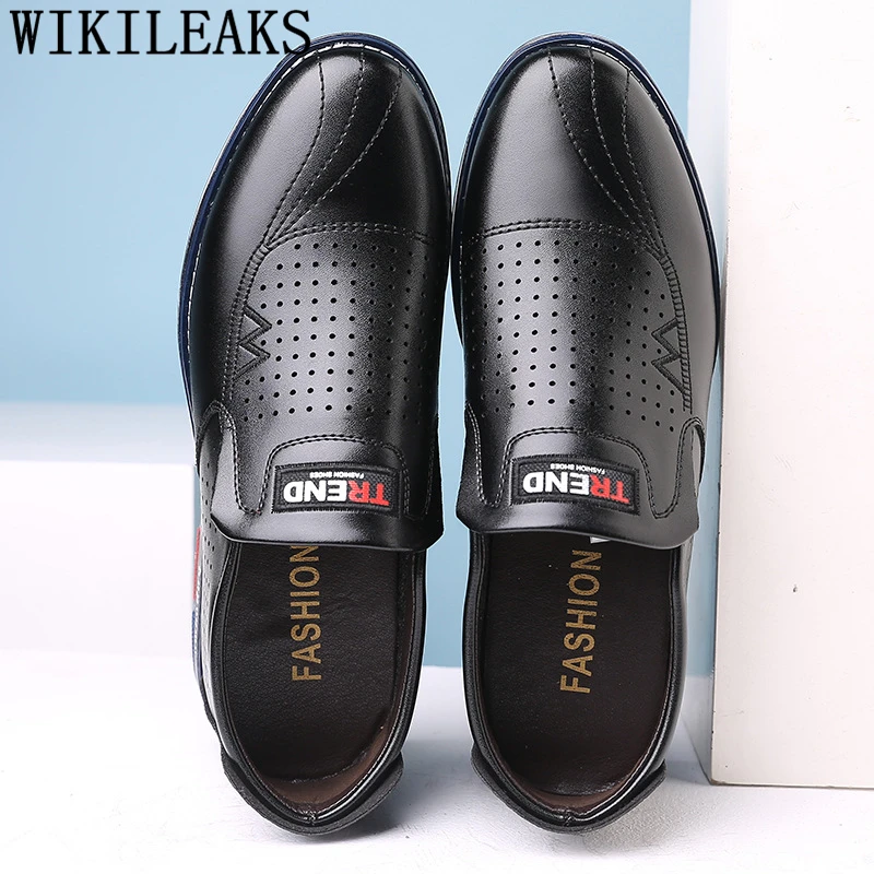 Elevator Shoes For Men Venting Hole Loafers Leather Brand Mens Casual Increase Within Zapatillas Hombre Ayakkabi | Обувь