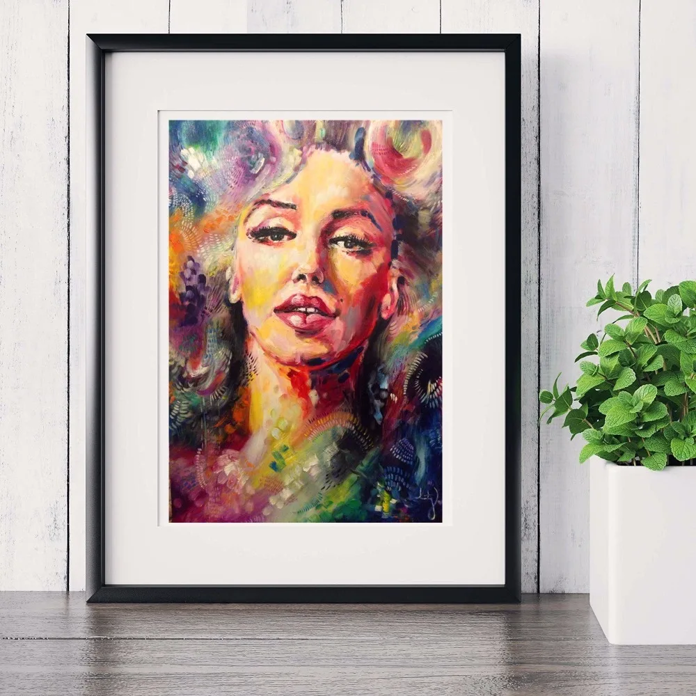 

Monroe Women Portrait Canvas Art Print Painting Poster Watercolor Wall Pictures For Living Room Decorative Home Decor No Frame