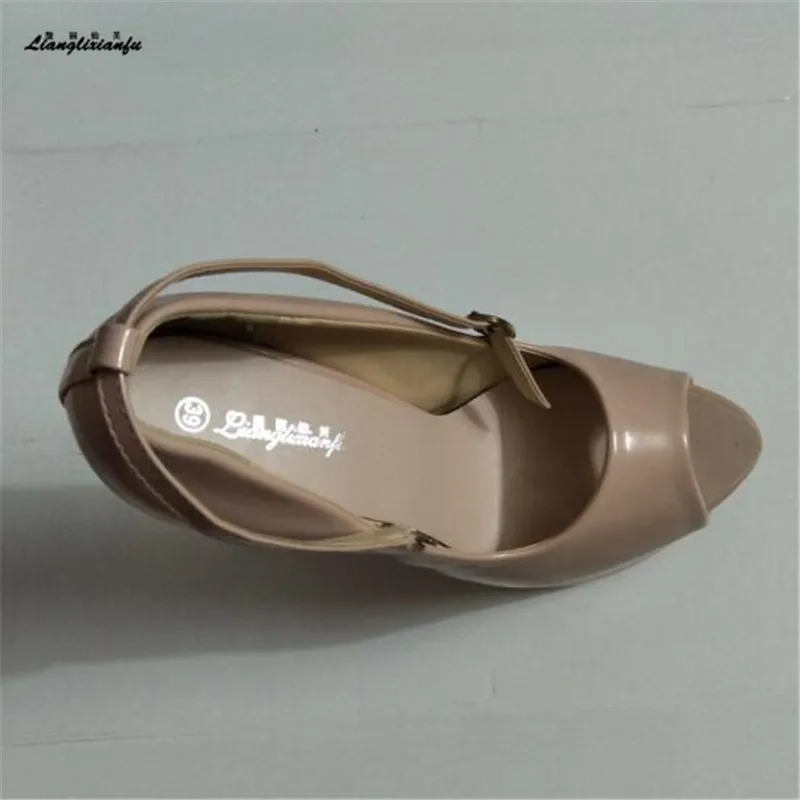 LLXF zapatos/Большие размеры: 34-45, 46, 47; босоножки для подиума; обувь для ночного клуба с открытым носком на высоком каблуке 22, 19, 16 см; женские туфли-лодочки на шпильке