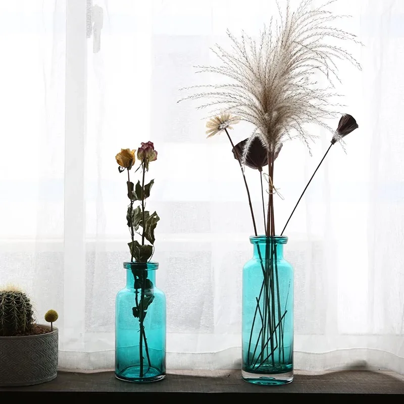 hot sale Meaty plant big vase home decoration Retro glass relief small Water with inserted Aromatherapy bottle | Дом и сад