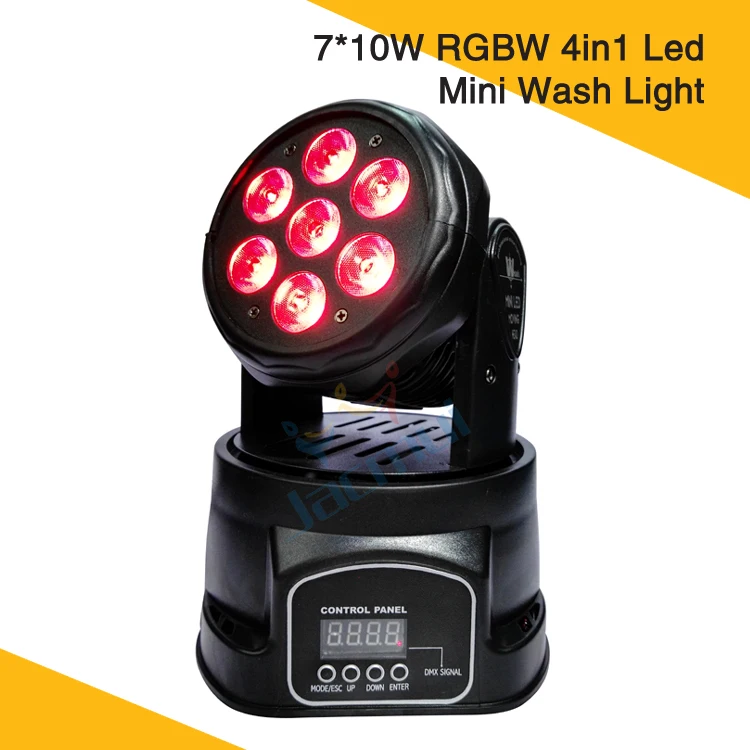 

Hot Led Mini Wash Light 7 * 10W RGBW 4in1 Led Moving Head Wash Dj Club Light