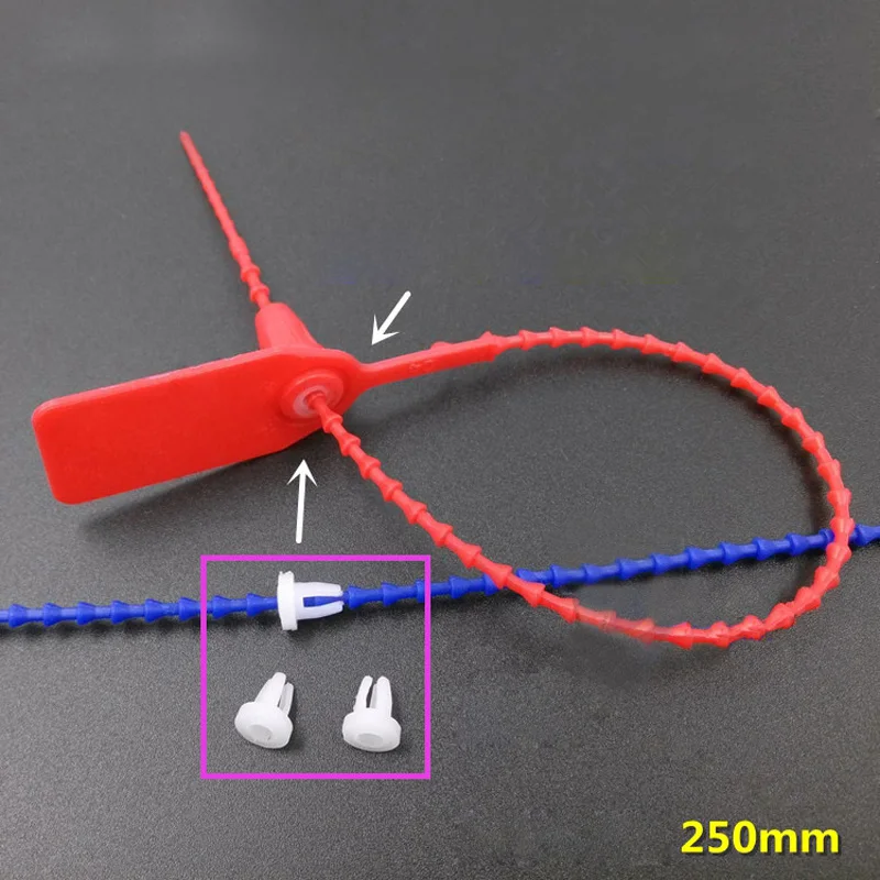 100P тегов набор 25 см безопасности тянуть Галстуки анти тампер уплотнений