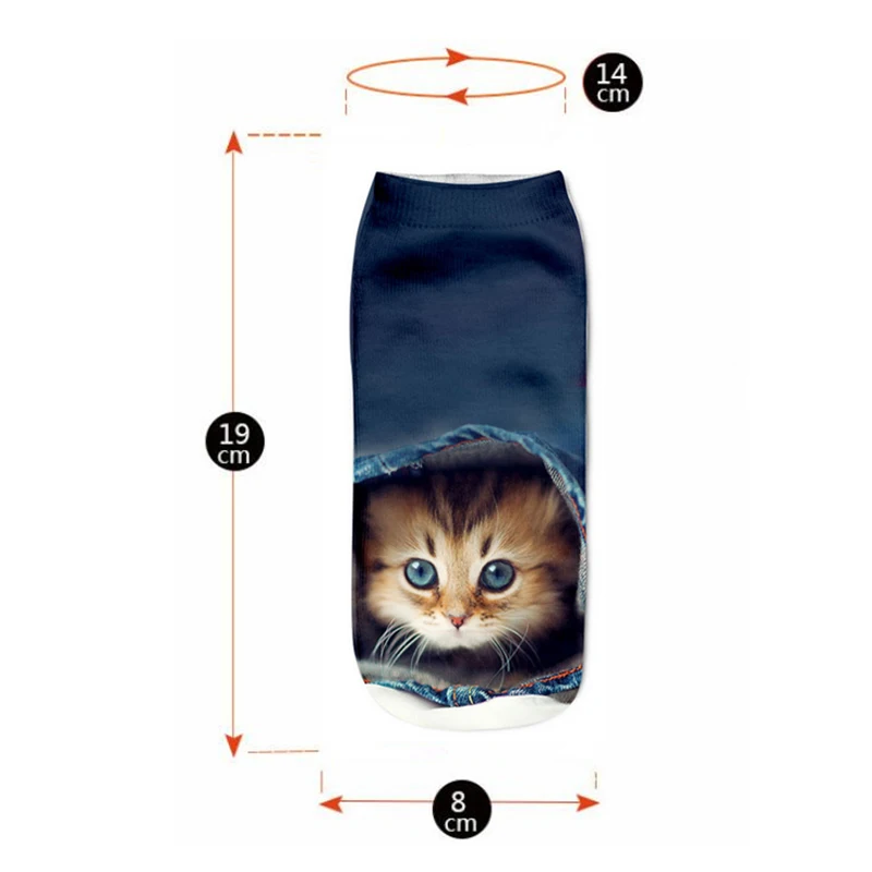 Новое поступление детские носки на ногу с 3D рисунком кота забавные повседневные