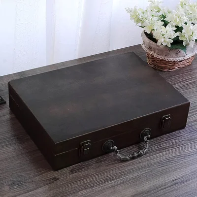 same as picture Zakka винтажная деревянная коробка для хранения ювелирных изделий в европейском стиле для подарка, Маленькая деревянная книга для рукоделия, органайзер, декоративная упаковка - Цвет: same as picture