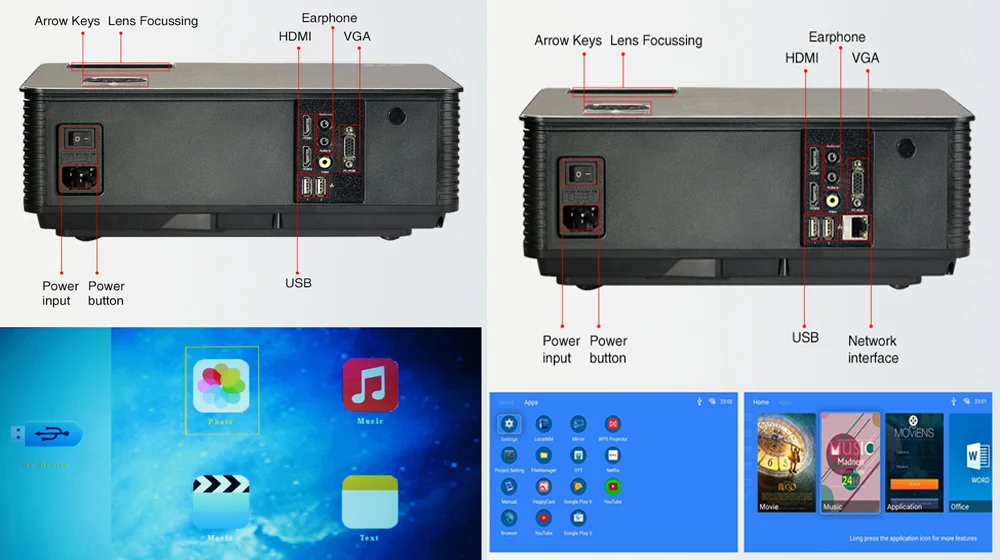 WZATCO Full HD 1080p светодиодный Видеопроектор для домашнего кинотеатра 5500 люмен Android 9,0 WiFi портативный видеопроектор moive Proyector с HDMI USB