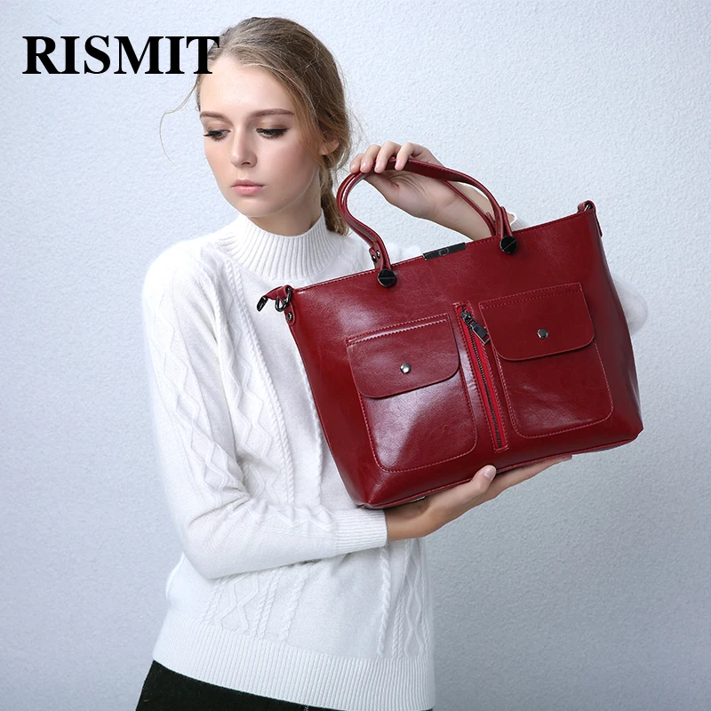 RISMIT Женская сумка из экокожи высокого качества BO62|leather tote bag|brand bagtote bag |