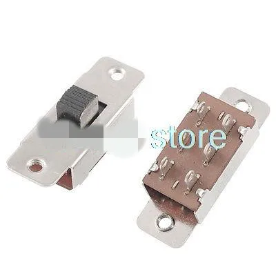 10 шт. вкл/выкл/вкл 3 позиции 2P3T PCB Панель ползунковый Переключатель 6A/125V 3A/250 В