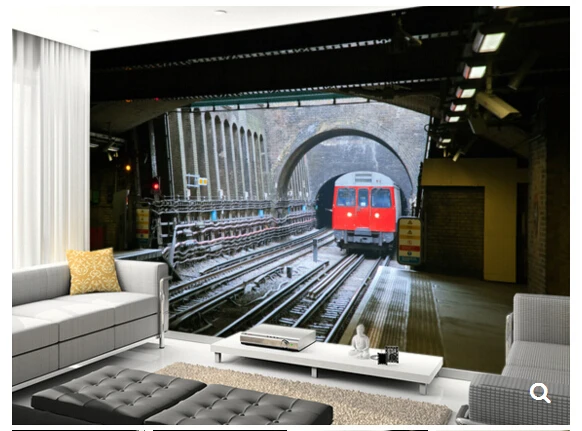 Пользовательские городские обои Лондонский подземный поезд 3D Настенные для