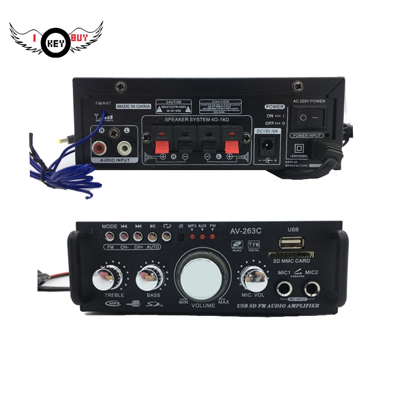 I Key Buy 1 компл. Цифровой mp3-плеер Hifi стерео аудио усилитель мощности 300 Вт AC220V или DC12V