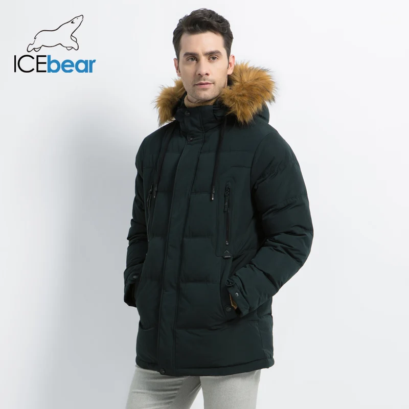 ICEbear 2019 новая мужская одежда модная куртка с капюшоном Мужское пальто Толстая