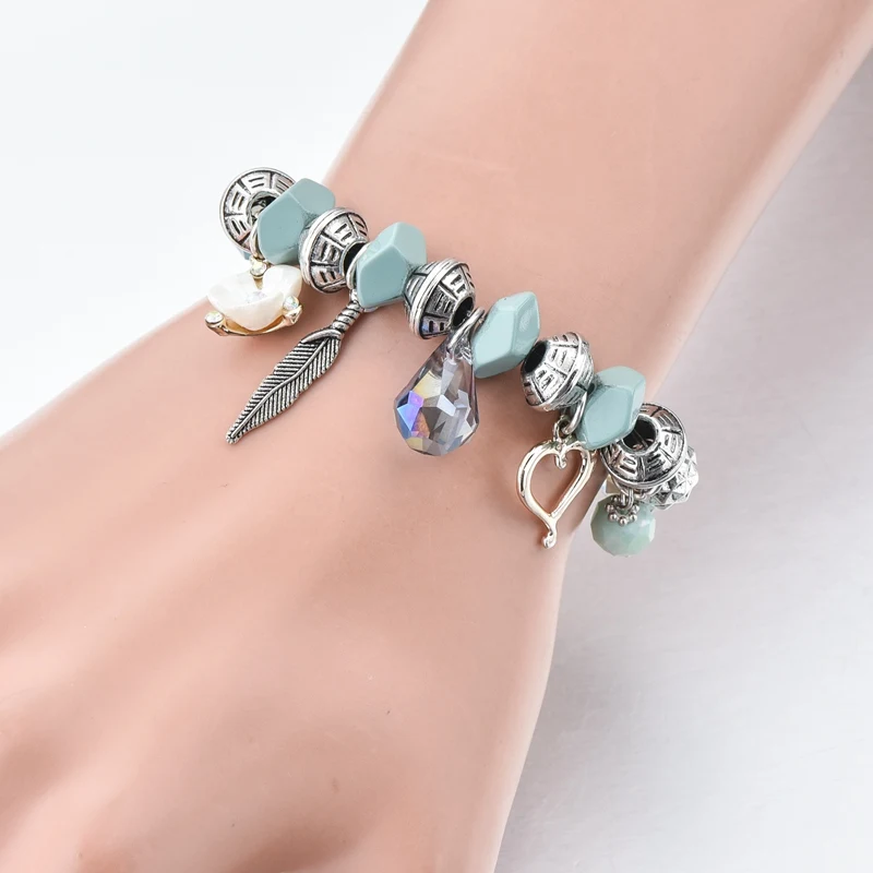 Женский браслет в форме сердца и цветка TOUCHEART из нержавеющей стали ручной работы