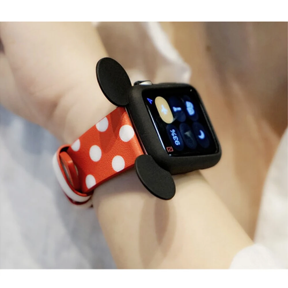 Чехол для Apple Watch series 5 4 44 мм 40 iWatch 3 38 42 Силиконовая защита ушей МИККИ Мауса