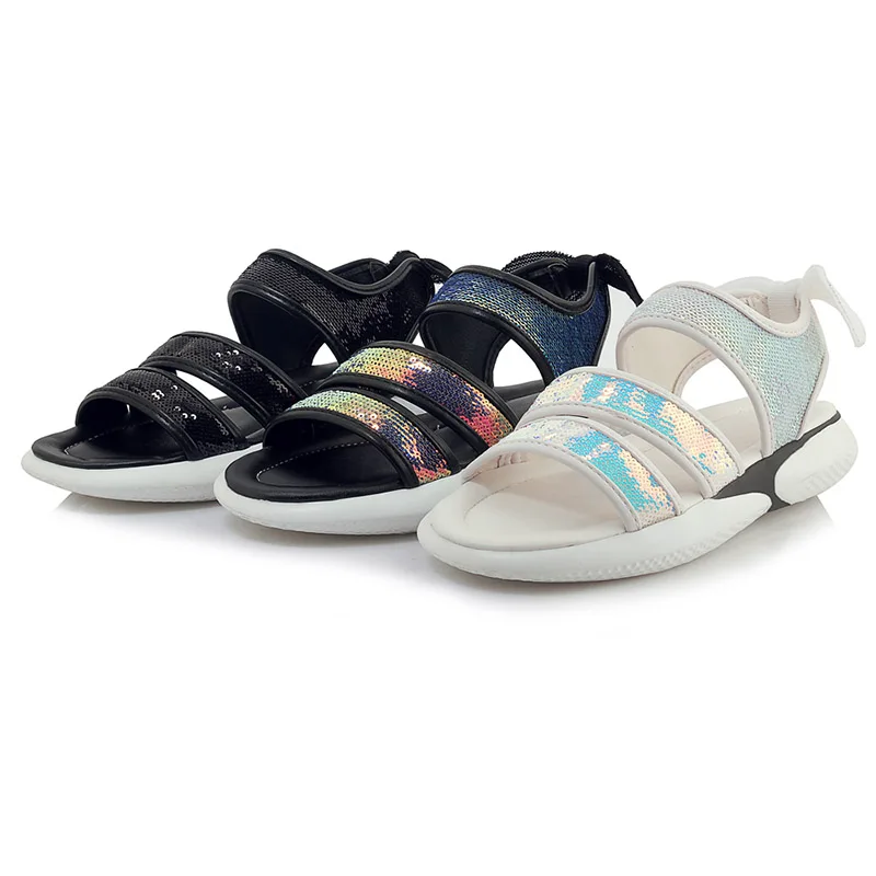 Сандалии JK с пайетками женская обувь открытым носком повседневные сандалии