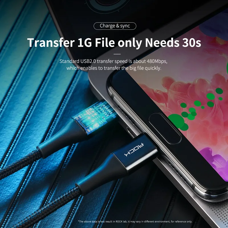 Кабель ROCK USB Type C кабель для Samsung S10 S9 поддержка PD 60 Вт QC3.0 3A быстрой зарядки и