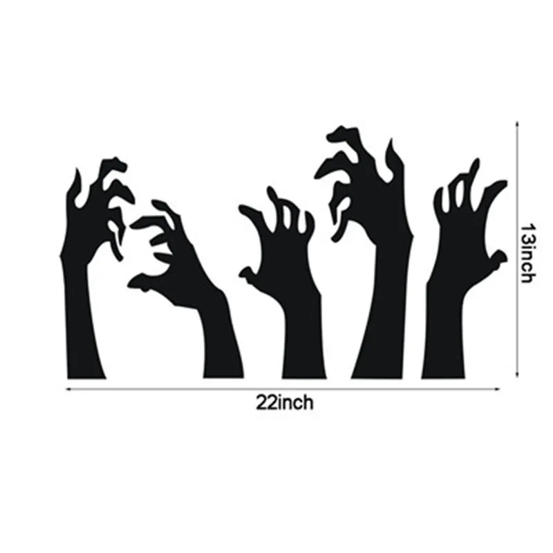 Счастливый Хэллоуин фон стены стикеры черный и красный руки печать настенные