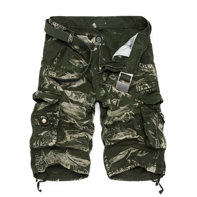 6603 Green Camo Новые камуфляжные шорты Карго, мужские повседневные шорты, мужские свободные рабочие шорты, мужские военные шорты размера плюс 29-44 - Цвет: 6603 Green Camo