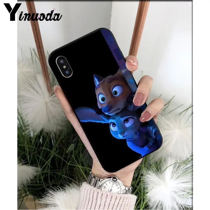 Yinuoda Zootopia Lover fox rabbit DIY раскрашенный красивый чехол для телефона для iPhone X XS MAX 6 6s 7 7plus 8 8Plus 5 5S SE XR