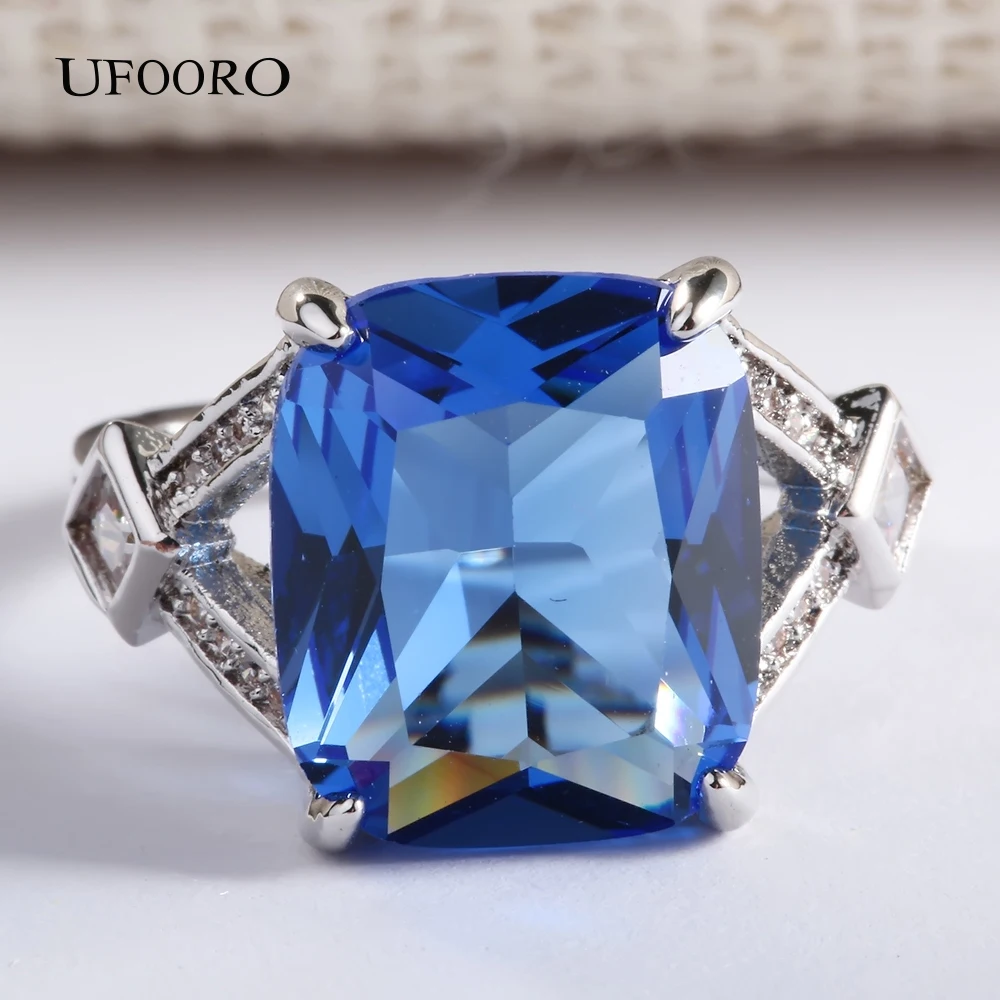 Женское кольцо с серебряным покрытием голубого цвета|silver plated rings|fashion rings for womenrings