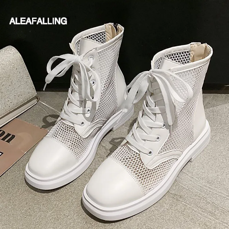 Ажурные ботинки Aleafalling женские модная обувь из флока уличные пикантные джинсовые