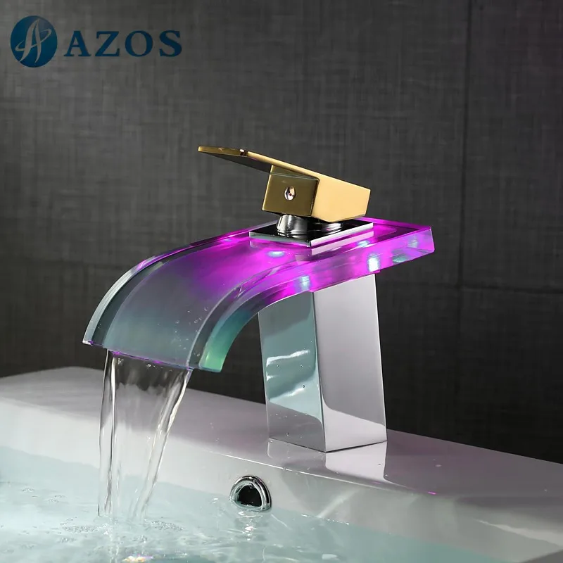 Ванная комната Смесители для умывальника свет Никель Кисточки Золотой/chrome