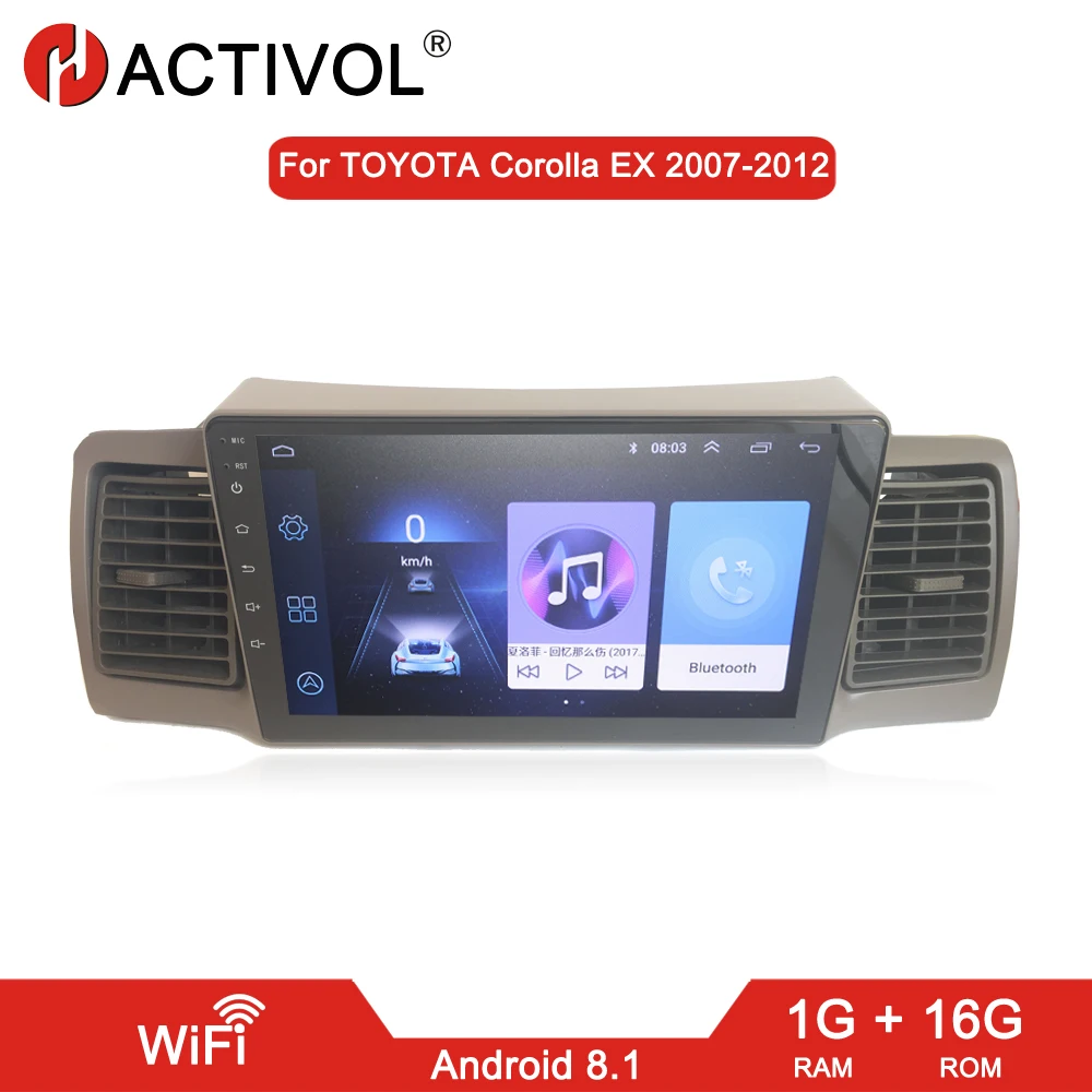 Wifi 1G 16G Автомобильная магнитола HACTIVOL 2G+ 32G Android 8,1 для Toyota Corolla E120 Corolla EX BYD F3 Автомобильный dvd-плеер gps автомобильные аксессуары 4G интернет - Цвет: Wifi 1G 16G