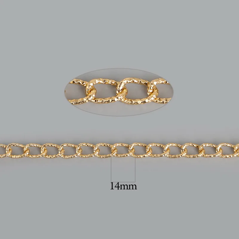 Оптовая продажа 3 м/лот 14x9 мм золотое/серебряное объемное алюминиевое ожерелье