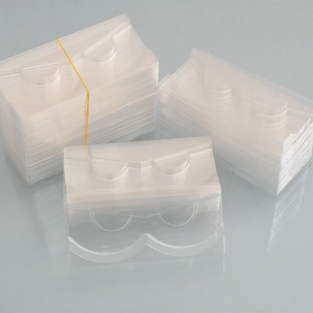 100pcs wholesale clear lashes trays holder for 25mm mink eyelashes plastic acrylic tray eyelash packaging box rectangle case | Красота и