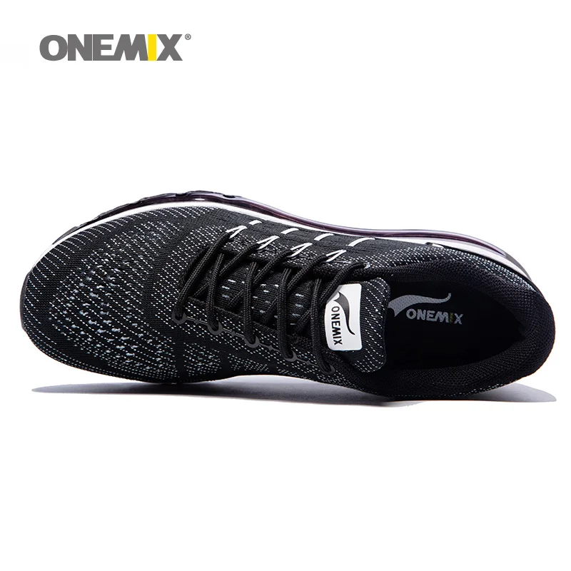 ONEMIX Air/женская спортивная обувь для мужчин; сетчатая уникальная обувь; язык; спортивные кроссовки; Черная дышащая Спортивная обувь; кроссовки с подушкой; 8