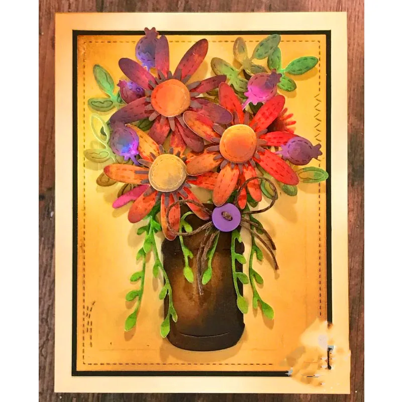 

Vase Jardiniere Jar Metal Cutting Dies Stencils for DIY Scrapbooking Photo Album Decorative Embossing Card Crafts Die Cut