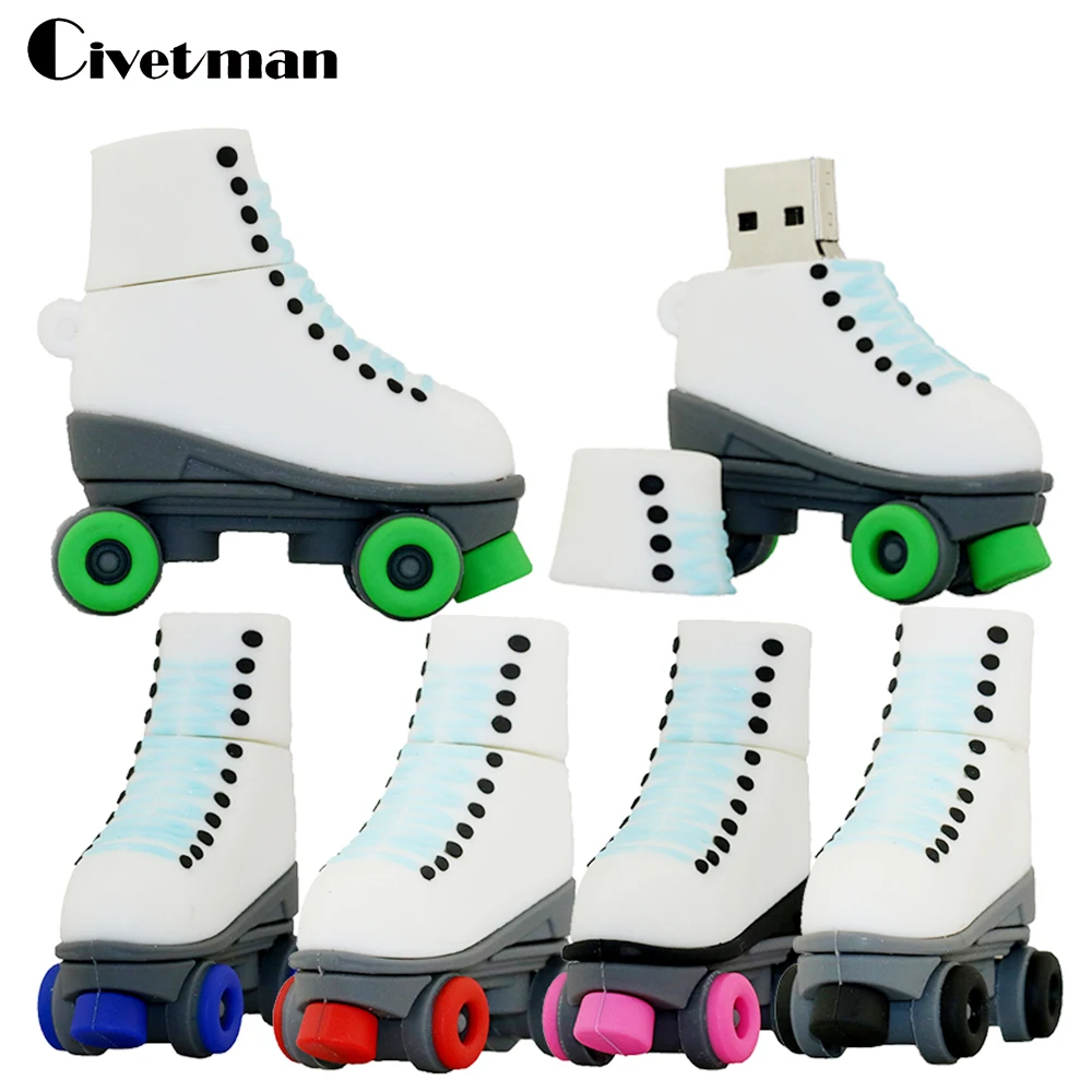 Флэш-накопитель модный USB-накопитель для роликов коньков обуви 128 ГБ 8 16 32 64
