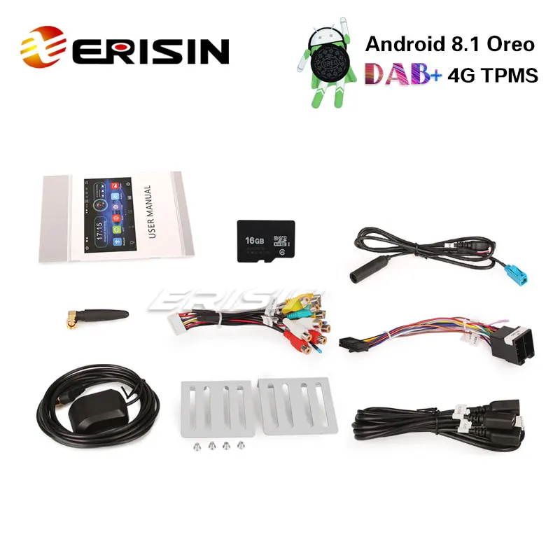 Erisin ES3970U 7 &quotУниверсальный ISO DAB + 4G TPMS DVR Android 8 1 автомобильный радиоприемник gps Sat 4