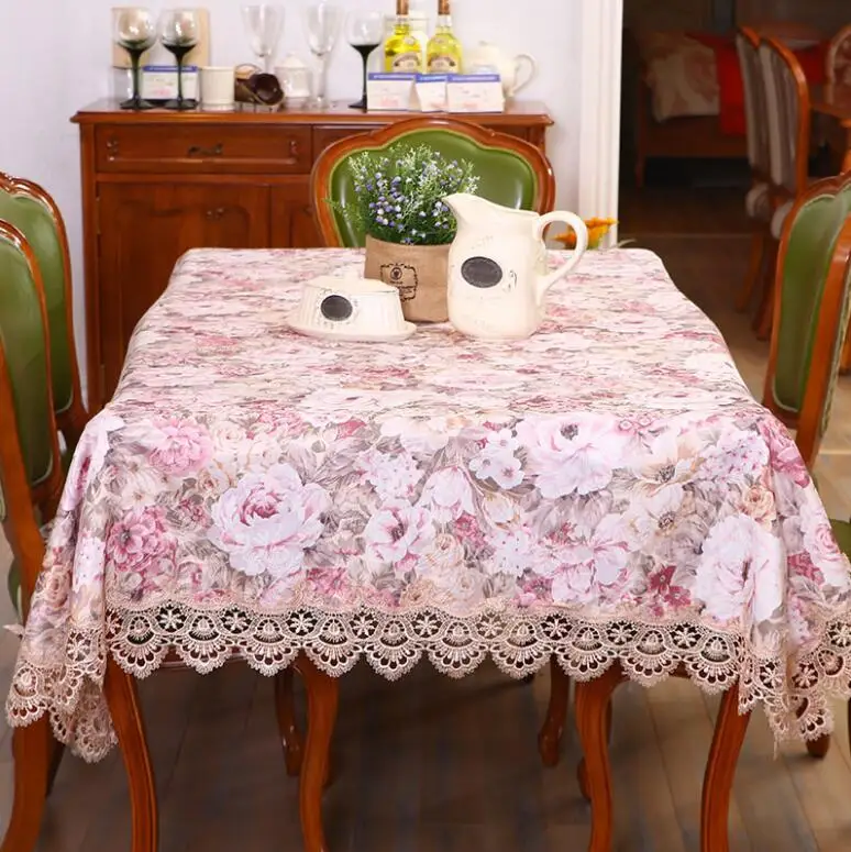 2836-2 Proud Rose пасторальная кружевная скатерть Rectabfular домашний декор жаккардовая скатерть цветы скатерть модное свадебное украшение - Цвет: 2836-2
