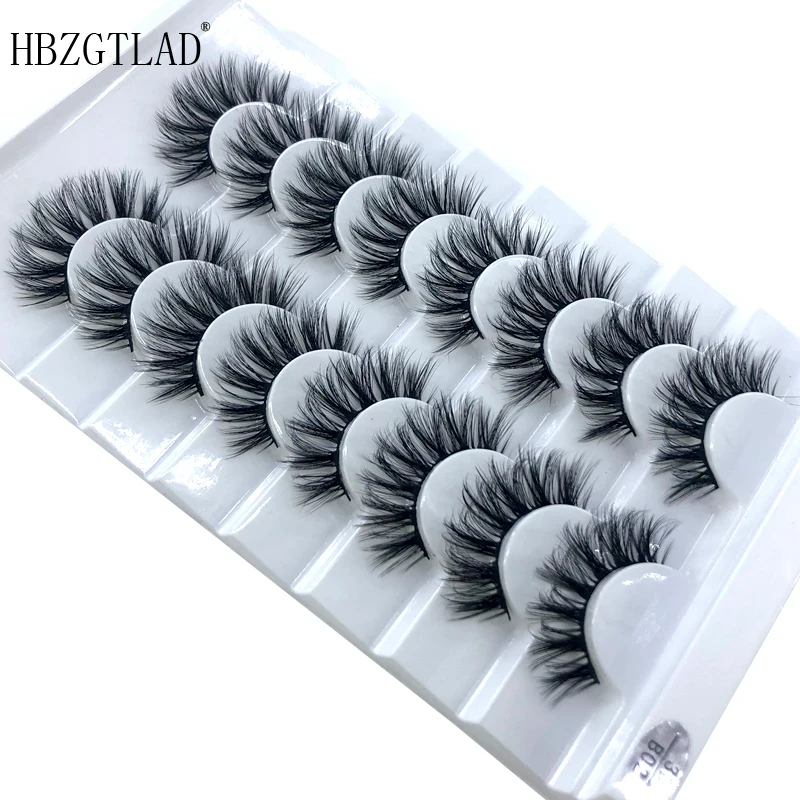 Hbzgtlad Новые 8 пар натуральные накладные ресницы длинный макияж 3d норковые ресницы, наращивание ресниц норковые ресницы для красоты