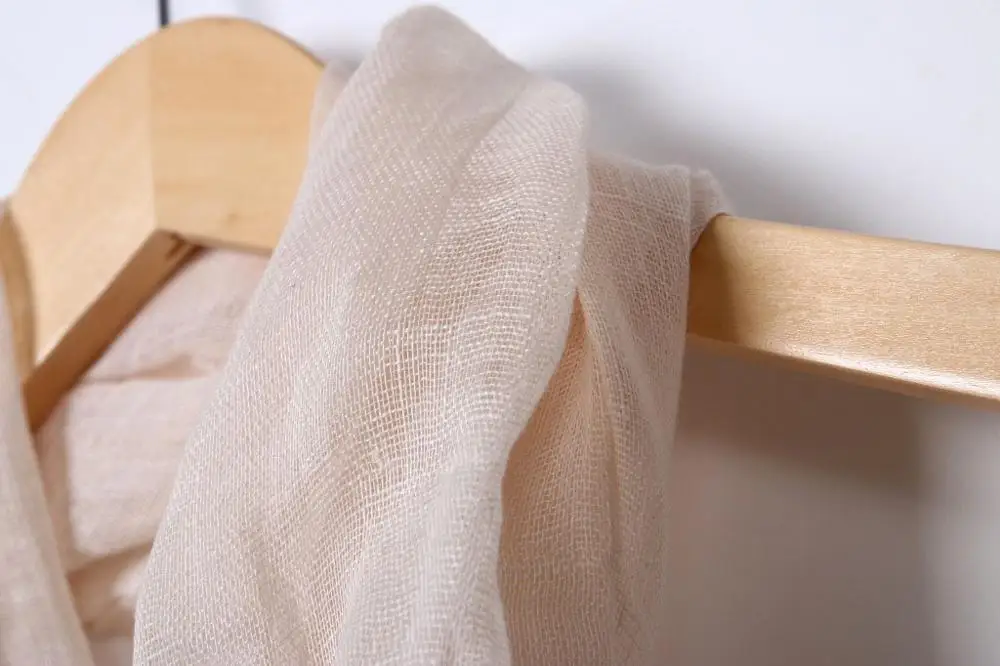Beige Модный мягкий Однотонный женский шарф из льна и льна с кисточками, летняя Солнцезащитная длинная шаль для путешествий, элегантный хиджаб, женский платок M290 - Цвет: Beige